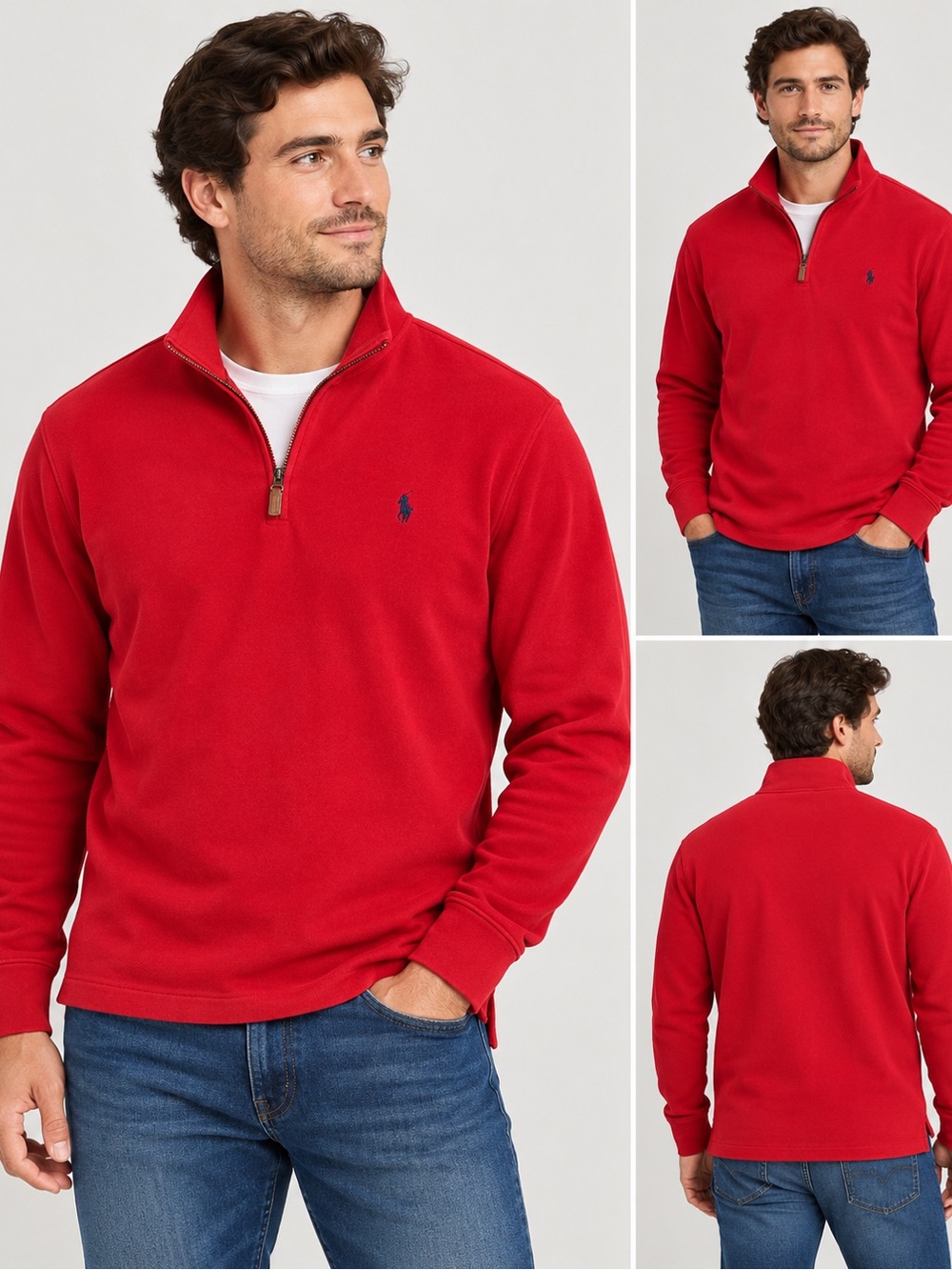 Polo by Ralph Lauren Men’s Red Half-Zip Pullover 100% cotton
